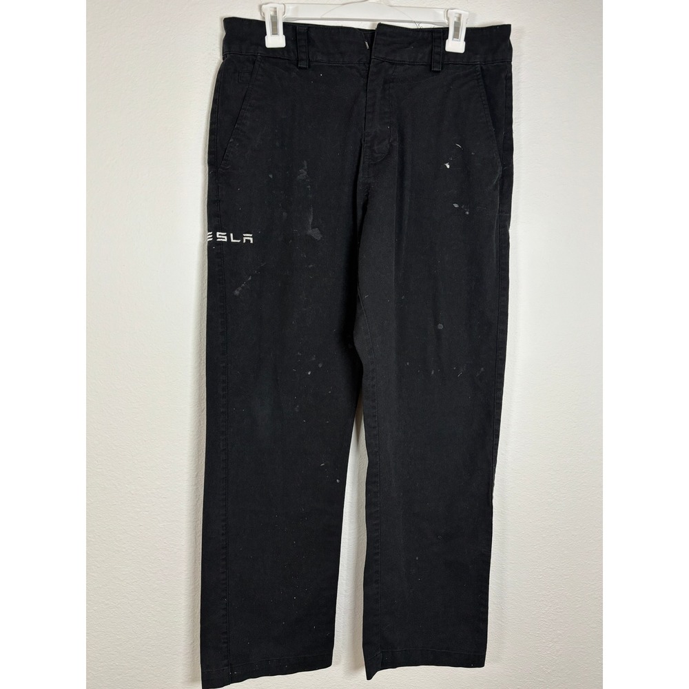 Tesla Motors Employee Workwear Pants Mens 32x30 Black Logo SL8414BK Chino